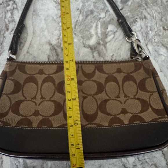 Coach Signature Jacquard Mini Shoulder Bag – Brown C Canvas & Leather Trim - Picture 12 of 13